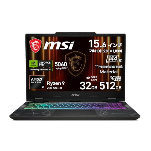 yXPgfUCzyRyzen 9 & RTX 5060ځzMSI Q[~Om[gPC Cyborg A15 AI/32GB/SSD512GB/15.6C` tHD 144Hz/Ryzen 9 270/RTX 5060/Windows 1