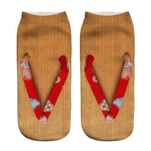 KIMODO Calcetines con estampado de chanclas, calcetines de manicura con estampado 3D, calcetines para mujer, sandalia, calcetines impresos, calcetines de corte bajo para correr calcetines de yoga, W,