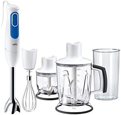 Braun Minipimer 3 MQ3045 aperitive, stal nierdzewna, 1,25 litra, blender ręczny Bianco/Blu