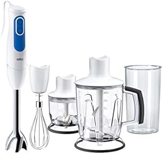 Braun Minipimer 3 MQ3045 aperitive, stal nierdzewna, 1,25 litra, blender ręczny Bianco/Blu