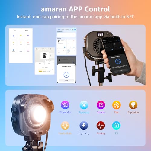 Image of amaran Halo 60x COB LED Video Light,Compact 63W Bi-Color Studio Lighting