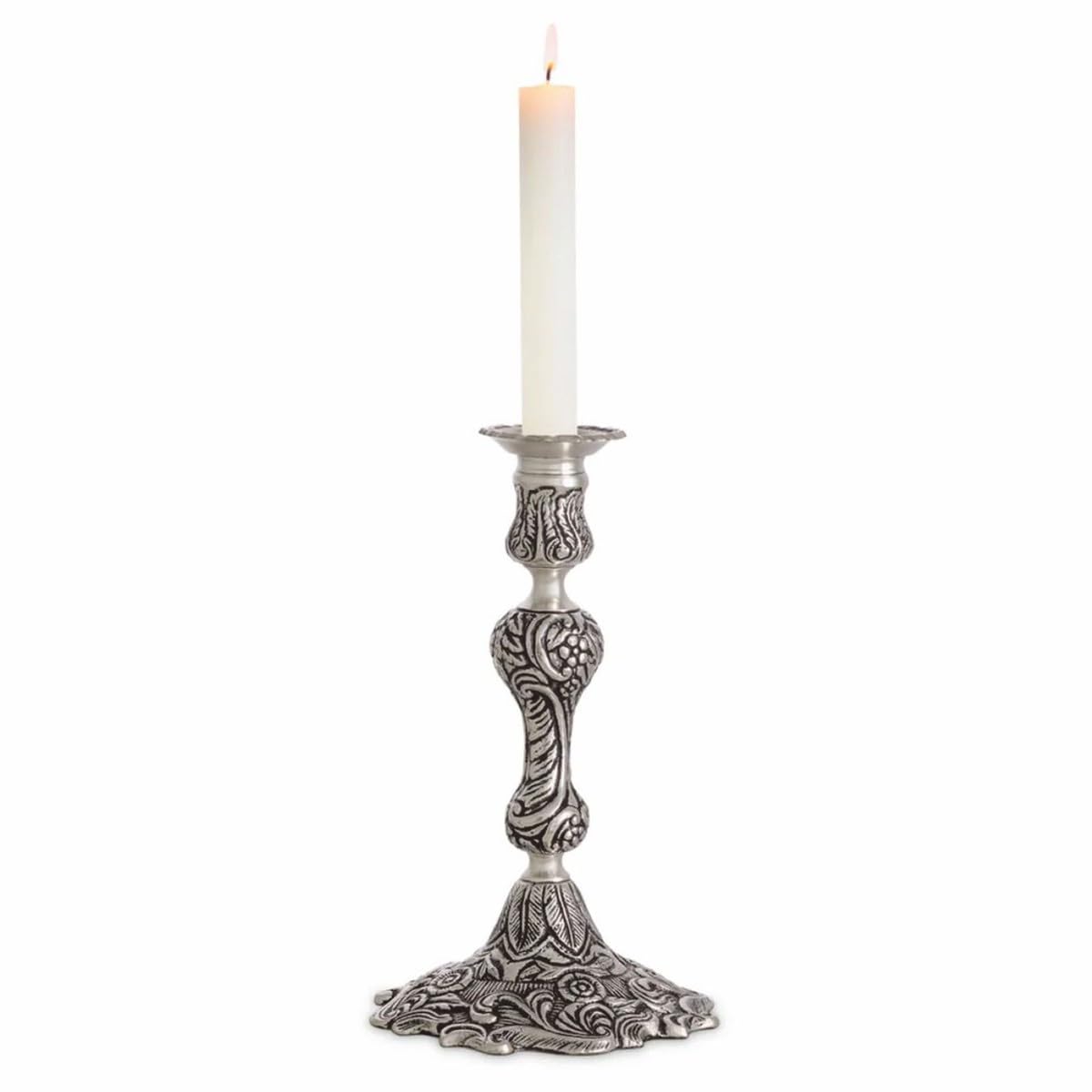 Candelabro barroco Casa Padrino plata antigua decorativa de lujo altura 27,5 cm