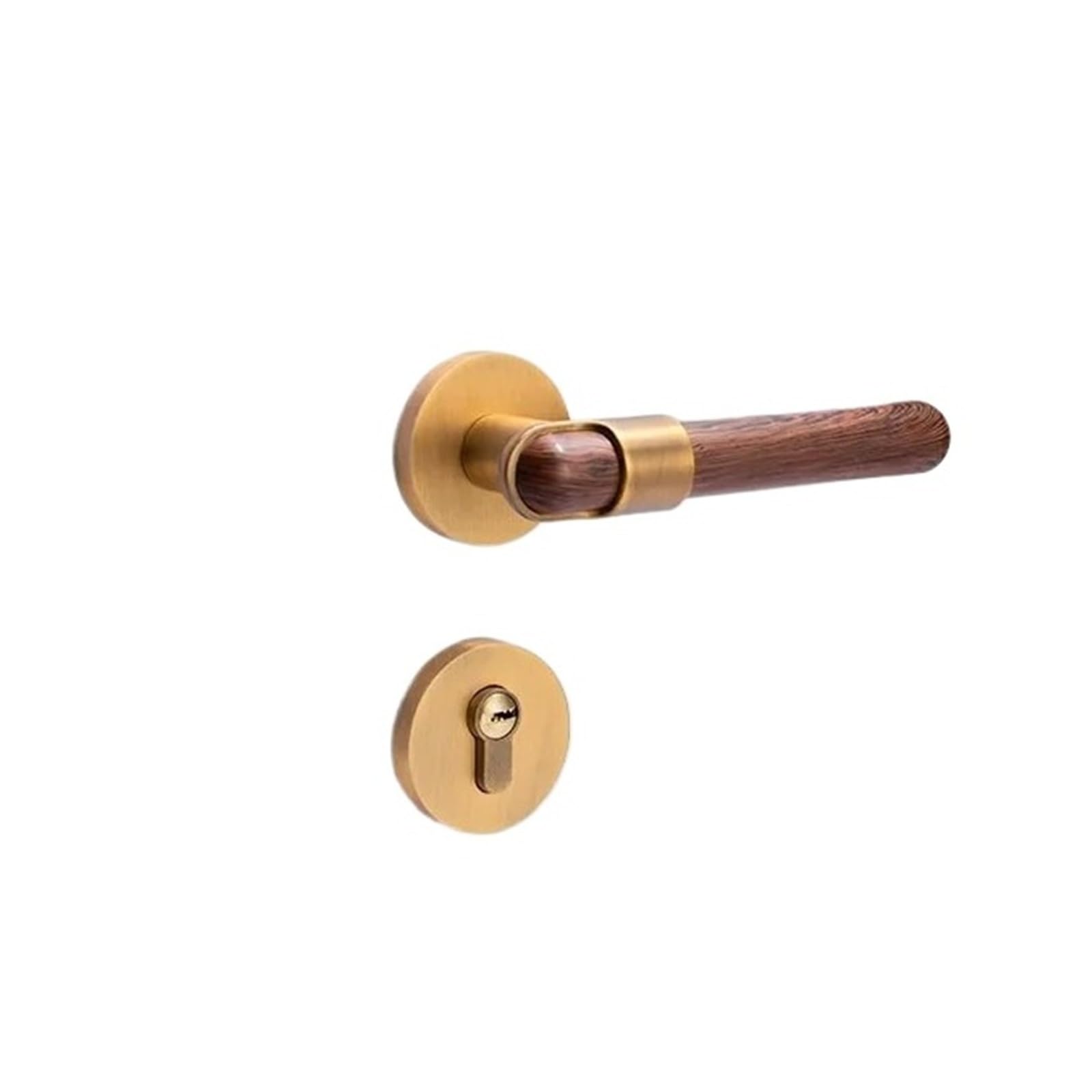 Serrure de porte silencieuse 58mm, mécanisme fluide et poignée bois confort