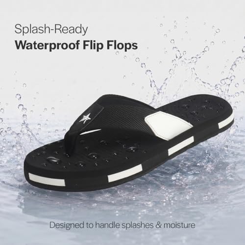Image of FAUSTO Men Ultra-Lightweight EVA Cushioned Slippers with Anti Skid Sole | All-Day Ortho Comfort, Water Resistant | Flip Flop for Travel, Beach, Rainy Days, Home Indoor Use