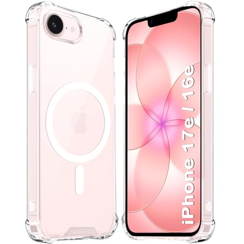 Image of TheGiftKart for iPhone 16e / iPhone 17e Case, Shockproof Clear Back Cover Compatible with MagSafe, Camera & Screen Protection, 360 Degree Protection Design Back Cover Case (PC & TPU, Transparent)