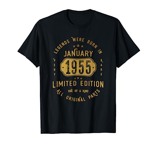 67 años Cumpleaños Las Leyendas nacen en Enero de 1955 Camiseta