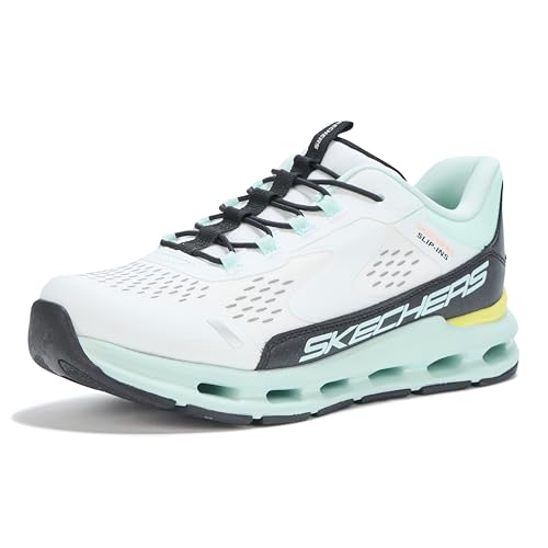 Skechers Glide-Step + Vista, Zapatillas Niñas, White, 2.5 UK Child
