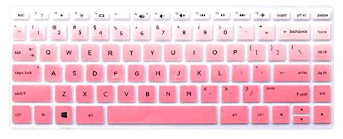 Silicone Keyboard Skin for HP Pavilion x360 (Ombre Pink) - Compatible with 14M-BA, 14M-CD, 14-CF Series & More (Square Angle Keys)