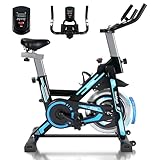 Worldgeil Heimtrainer Fahrrad Ergometer mit Magnetwiderstand - Hometrainer mit LCD-Display & Tablet-Halterung - Spinning Bike Indoor Fitnessbikes - Fahrradtrainer Speedbike für Training zu Hause