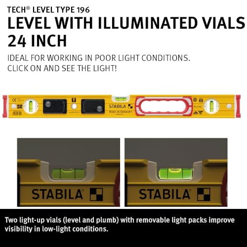 Image of STABILA Type 196-2 LED Lighted Level, 24 inch, Cat. Number 39324