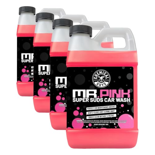 Image of Chemical Guys Mr. Pink Car Wash Soap - 64 oz Super Suds Foaming Car Wash Soap for Cannon, Blaster, or Bucket Washing - pH Balanced, Safe on Wax, Sealant, Ceramic, and Clear Coat Finishes (Pack of 4)