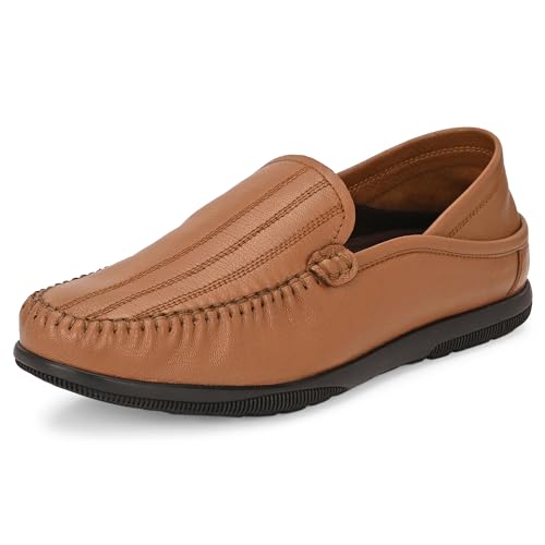 Image of Blue Leather by Centrino Genuine Leather Slip-On Men's Formal Shoe |Stylish with Soft Cushioned Insole |Trendy Non Lace-Up Design |Durable Leather with Anti-Skid Sole | Perfect for Formal Wear (4033)