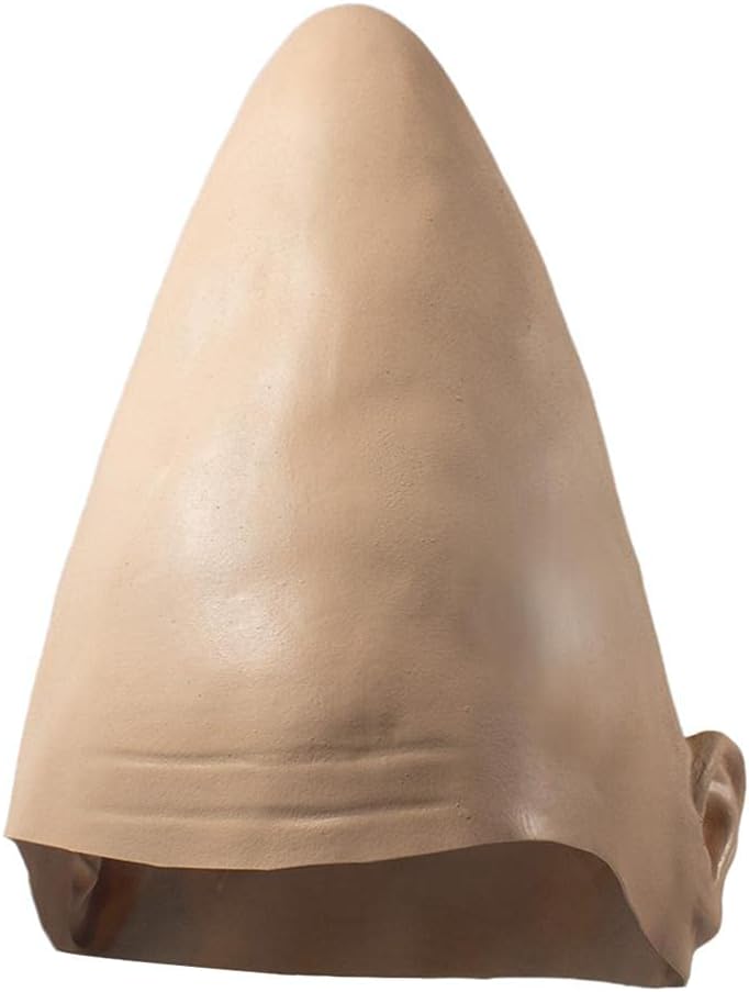 Alien Latex Helmet, Conical Full Head Cover Adjustable Size Cosplay Headgear Breathable Latex Mask for Adults Teens Halloween Christmas Carnival Party Stage Dress Up Festival Costume Prop