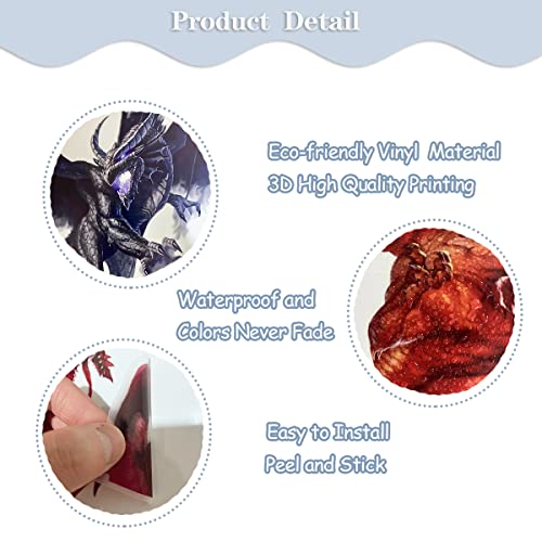 Vinilos decorativos 3D dragones antiguos 8 piezas miniatura 4