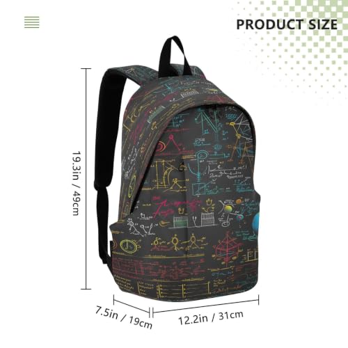 Sac à dos ordinateur portable sciences mathématiques colorées pour garçons
