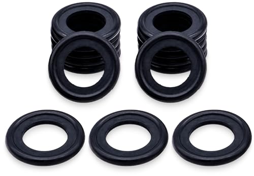 Image of 15PCS M14 Oil Drain Plug Gasket Rubber Crush Washer Seals 097-139, F5TZ-6734-BA, F0RD-5066453 Engine Oil Pan Drain Plug Seal for Ford Focus(Black)
