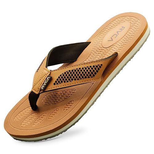Image of RVCA Perforated T-Bar Sandals - Breathable, Cushioned, and Durable Footwear