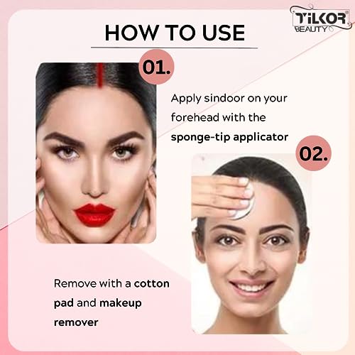 Image of TILKOR Ethnic Elegance: Liquid Sindoor - Smudge-Proof Formula - Skin-Friendly & Safe - Travel-Friendly Packaging - Perfect for Festivals & Special Occasions (Maroon)