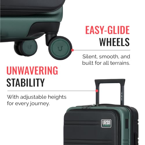 Image of Urban Jungle by Safari Hold-All Premium Small (55cm) Trolley Bag with Laptop Compartment, Polycarbonate Cabin Suitcase with 8 Silent Wheels & TSA Lock,Hardside Travelling Luggage for Men&Women (Green)