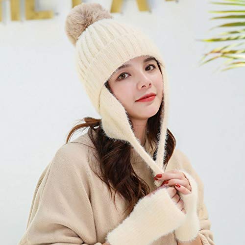 Chapeau femme oreille protection contre le vent glacial hiver doux tricot