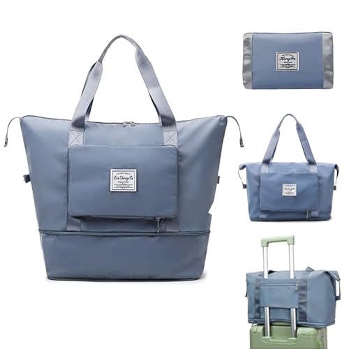 Large Capacity Foldable Travel Bag, Expandable Waterproof Carry on Bag, Dry and Wet Separation Spor Duffel Bags