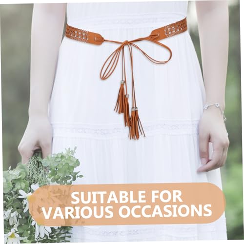 FRCOLOR Bohemian Waist Belt for Women Chic Tassel Design Macrame Dress Accessory for Weddings Parties and Special Occasions Elegant and Comfortable Decorative Belt3