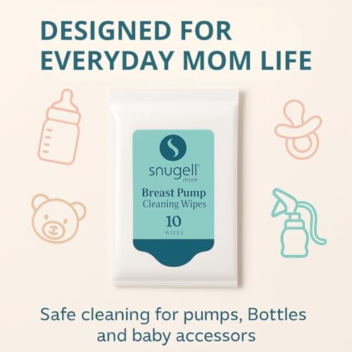 Snugell Breast Pump Cleaning Wipes – 10 Wipes per Sachet, 12 Sachets per Box – Alcohol-Free, Lint-Free, Unscented, Safe for Pump Parts, Shields, Bottles, and Accessories – Travel-Friendly - Thumbnail 3