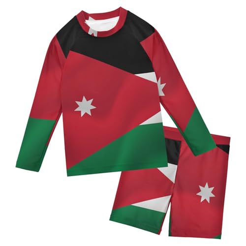 Aflyko Patriot Boys' Rash Guard Set Jordan Flag SPF 50+ Sun Protection Swimsuit Multicoloured