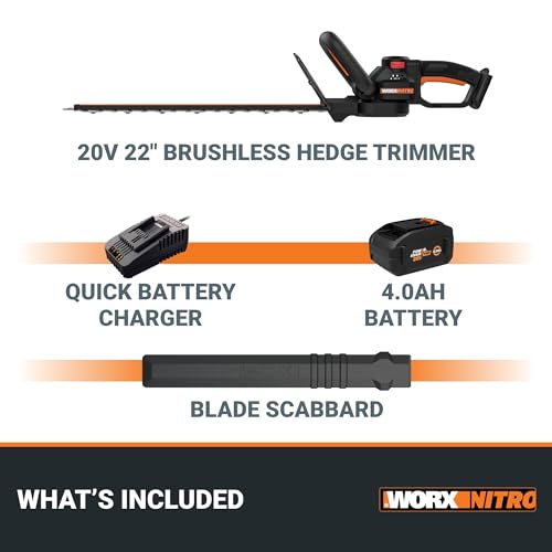 WORX Cordless Hedge Trimmer, 20V 22" Bush Trimmer, WG263 - image 7