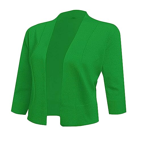 OIUHJN Prendas de punto para mujer, color liso, elegante, simple, versátil, abrigo corto, cárdigan para mujer, suéter gris, AG., L OIUHJN Prendas de punto para mujer, color liso, elegante, simple, versátil, abrigo corto, cárdigan para mujer, suéter gris, AG., L