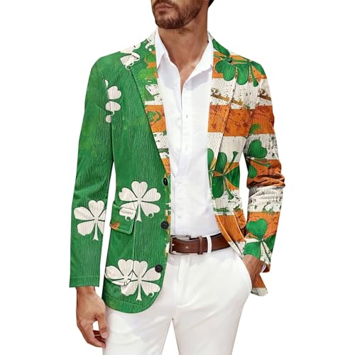 Veste velours côtelé Saint-Patrick costume homme chic imprimé bière