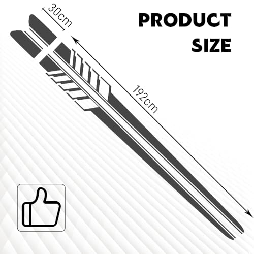 Image of 2PCS Car Side Skirt Decals, Auto Body Large Stickers, Waterproof PVC Racing Long Stripes Personalized Stickers, Car Stripe Stickers Decor Racing Accessories for Cars Trucks SUVs (Dark Gray)