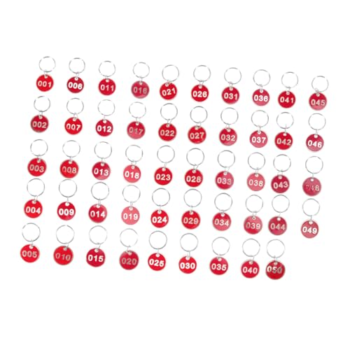Étiquettes numérotées en aluminium rouge HANABASS pour clés d'hôtel et gestion de bagages