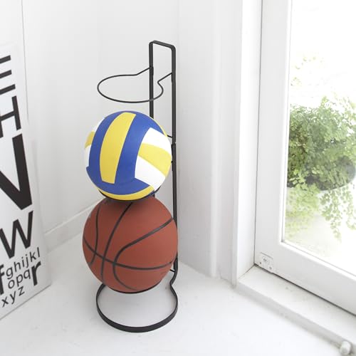 Yamazaki 7290 Frame Ball Stand, Black, Steel, Minimalist Design, 20.5 x 25.5 x 65 cm (LxWxH)