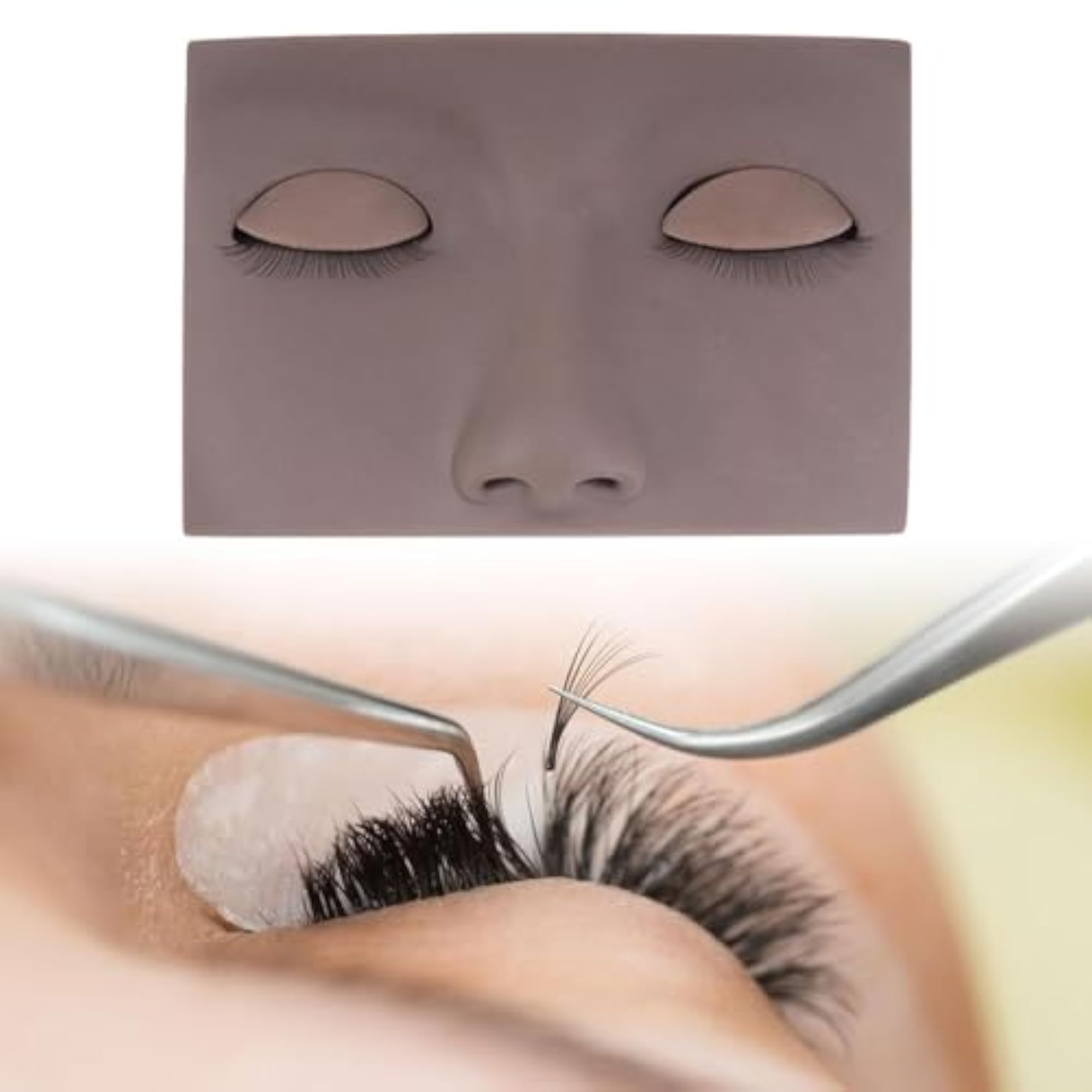 Eyelash Mannequin Head for Lash Practice, Realistic Eyelids