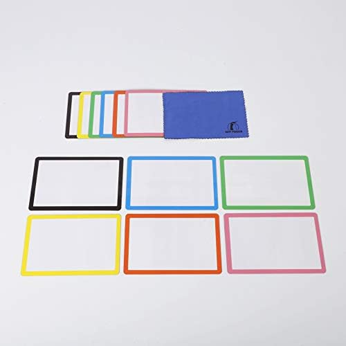 Dry Erase Magnets Set - 12 Pack - 6x4" Whiteboard Magnetic Labels - Small White Board Magnet Strips Name Tags for Home, Office and Classroom