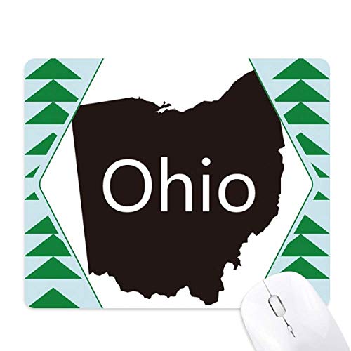 Tapis de souris Ohio USA pin vert antidérapant pour ordinateur