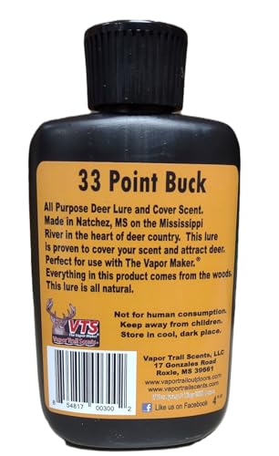 Generic Vapor Trail Scents 33 Point Buck Cover Scent & Attractant 4 oz., Clear