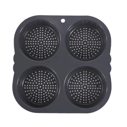 Molde de pan para hamburguesa - Bandeja redonda para pan perforado | Molde de hamburguesa de silicona de 4/6 cavidades para moldes para muffins, molde de hornear de silicona antiadherente para dessu