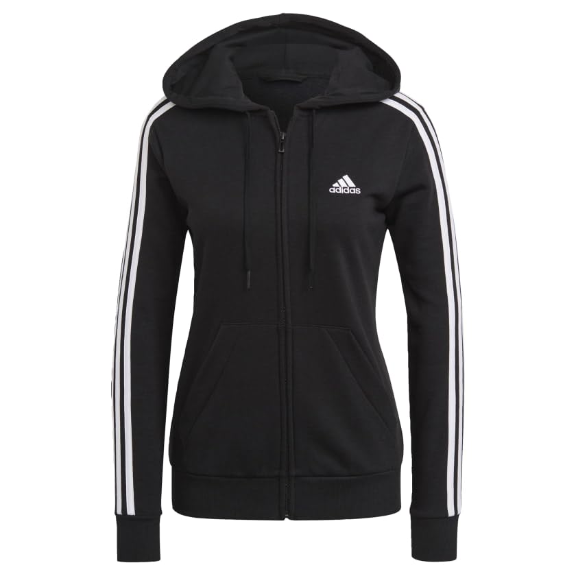 adidas Women's Essentials French Terry 3-Stripes Full Zip Hoodie3