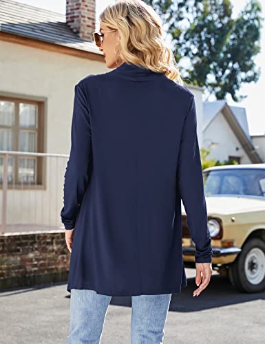 Uvog Plus Size Cardigan For Women Fall Loose Casual Lightweight Long Sleeve Cardigans Sweater 2X Navy #TOP4