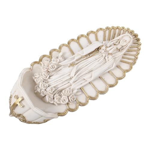 PRETYZOOM Bénitier Mural Catholique Résine Guadalupe Décor Suspendu pour Porte Entrée Et Salle De Prière Décoration Murale Sacrée pour Maison Et Église