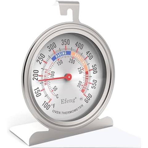 Oven Thermometers for Gas/Electric Oven with 100-600°F/50-300°C,Large 3" Dial & Base,Safety in Oven,Easy to Read Large Number,No Fading Color for Long time Cooking Cover