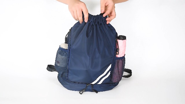 Wasserdichter Sportbeutel Mit Kordelzug – 39x48 Cm, Mit Seitentasche, Für Fitness, Schwimmen, Reisen