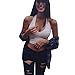 Produktbild C 'est Frauen Sommer Totenkopf bedruckt Weste Casual Ärmelloses Rundkragen Baumwolle Cami Tops Shirts (Weiß, S)