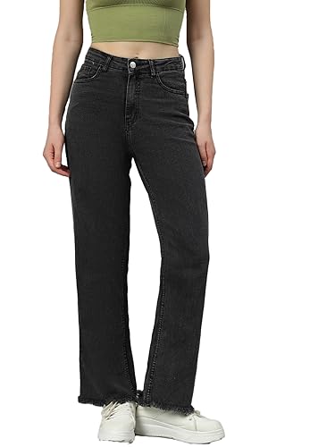 Image of KOTTY Mid Rise Regular Fit Jeans - Tailored Straight Leg Look for Women