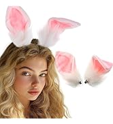 Amazon.com: Aceorna Black Bunny Ears Headbands Cool Leather Hairbands ...