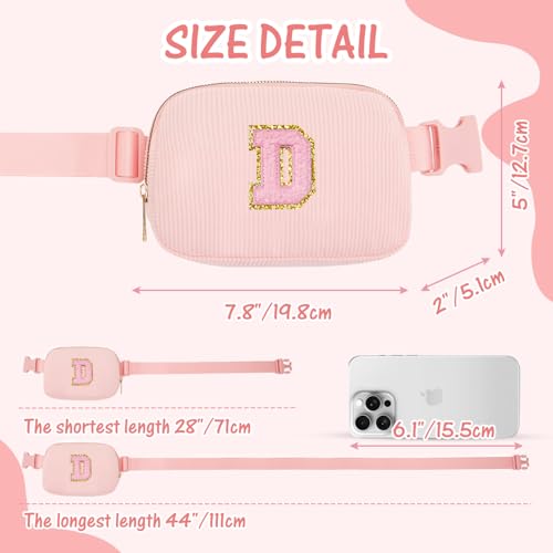 Image of Gitus Gifts for 10-16 Year Old Girls: Christmas Gifts for Teen Girls & Women - Fanny Pack with Initial Letter Patch Belt Bag Crossbody Bag - Trendy Stuff (Light Pink-D)