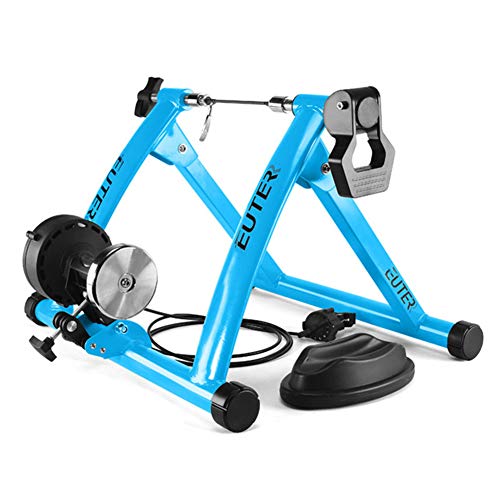 CCHM Vélo Rollers Trainer Home Exercise Training Indoor 6 Speed Magnetic Resistance Bicycle Trainer Portable Folding Cycling,Bleu