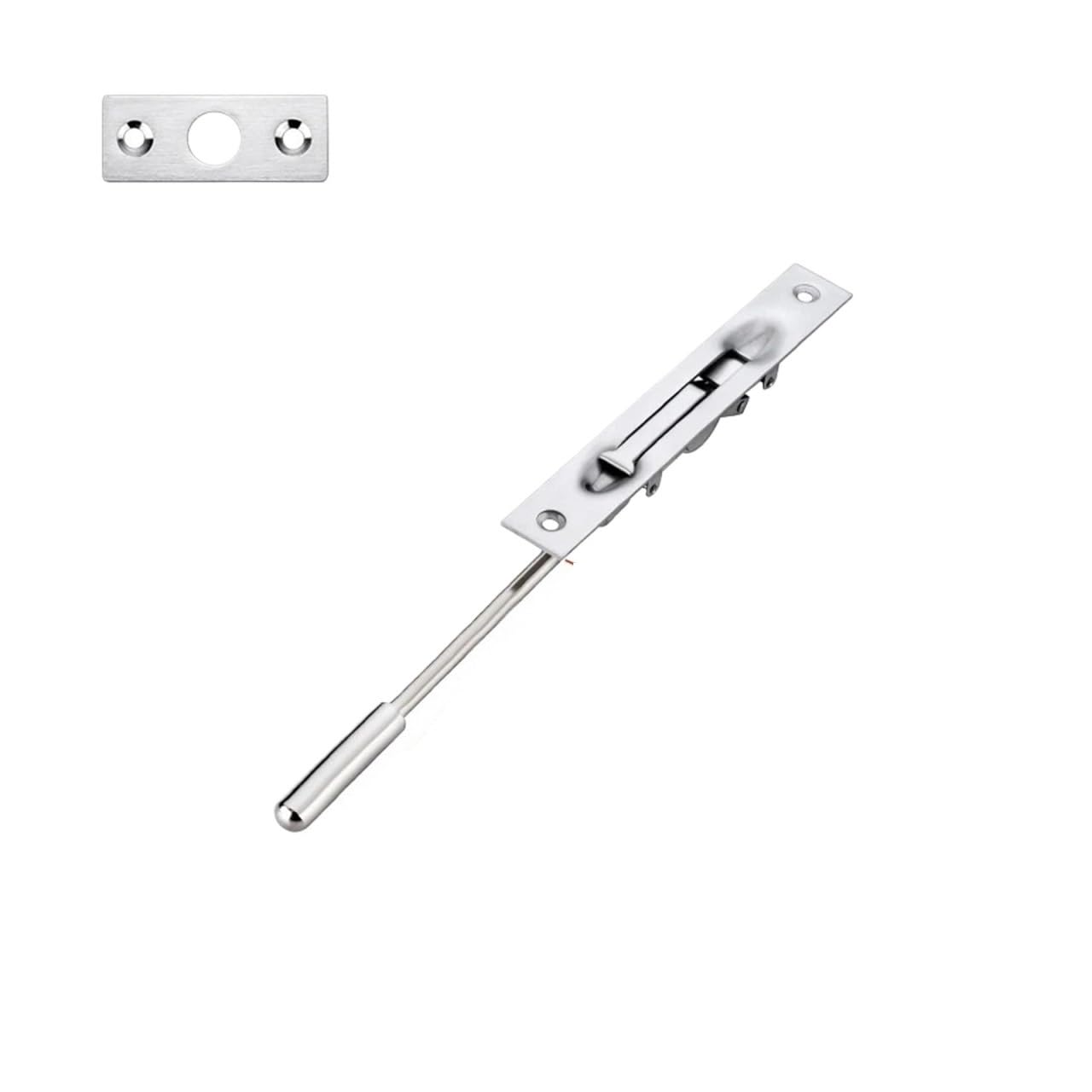 Ayztantine Women's Silver 150Mm Door Flush Bolt Latch Lock Concealed Door 304 Stainless Steel Security Door Concealed Latch Of The Earth And For Bedroom, Bathroom(Silver 150Mm)
